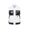 Casablanca Color-block Black Down Vest With Stand-up Collar In White