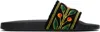Casablanca Embroidered Terry-cloth Slides In Black