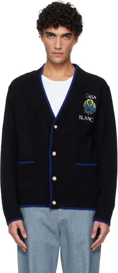 Casablanca Men Flaming Tennis Ball Cardigan - Black