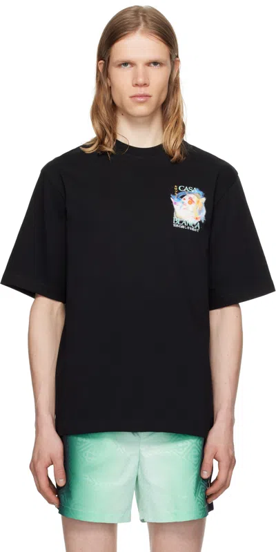 CASABLANCA BLACK GALACTIC CONNECTION T-SHIRT