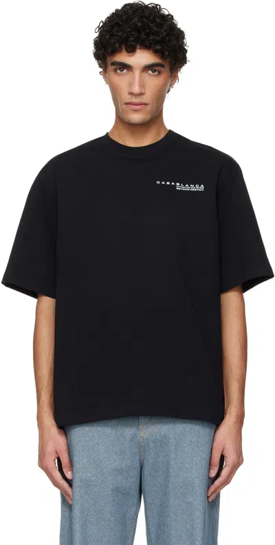 Casablanca Mens Black Glitch Orchid Oversized Cotton-jersey T-shirt Xl