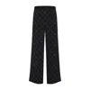 Casablanca Black Jacquard Trousers With Grey Logo Pattern In Black