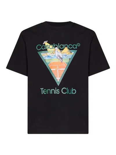 Casablanca Black Jersey Tennis Club Icon Pyramid Abduction T-shirt