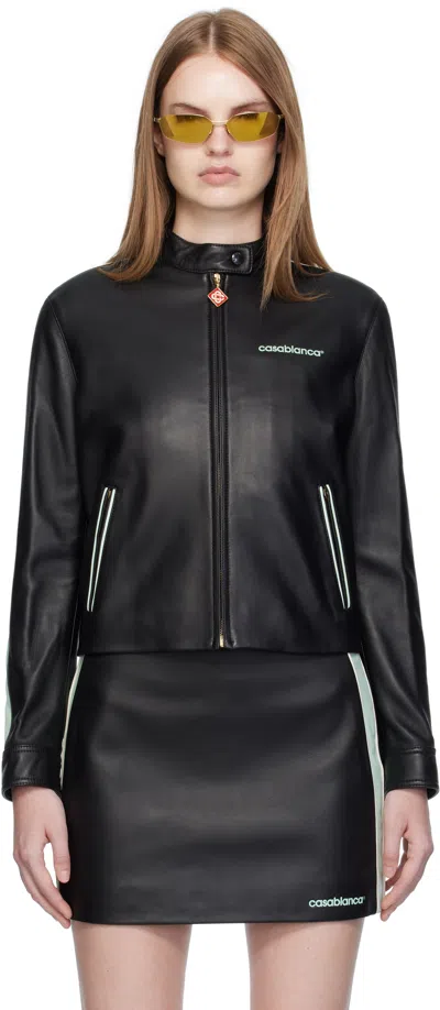 CASABLANCA BLACK LEATHER RACER JACKET
