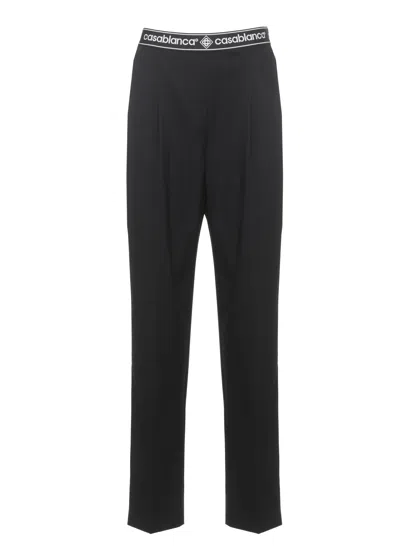 Casablanca Black Logo Elastic Waistband Trousers