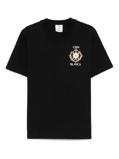 Casablanca Black Logo Print T-shirt With Signature Detailing