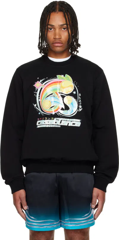 CASABLANCA BLACK MANGA TENNIS BALL SWEATSHIRT