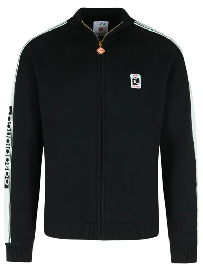 CASABLANCA CASABLANCA BLACK MERINO WOOL SWEATSHIRT MEN
