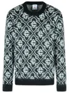 Casablanca Black Mohair Blend Monogrammed Sweater Men In Multi