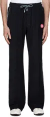 Casablanca Black Pants With All-over Embossed Monogram And Drawstring Waist