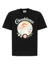 Casablanca Black Crewneck T-shirt With Logo On The Front In Black