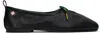 Casablanca Black Perforated Ballet Flats In Black