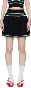 CASABLANCA BLACK PLEATED MINISKIRT