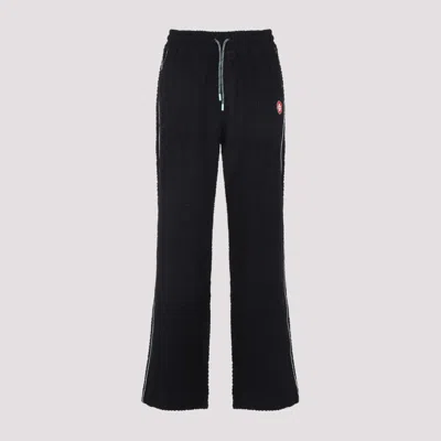 CASABLANCA BLACK PRINTED LOGO TRACK PANTS