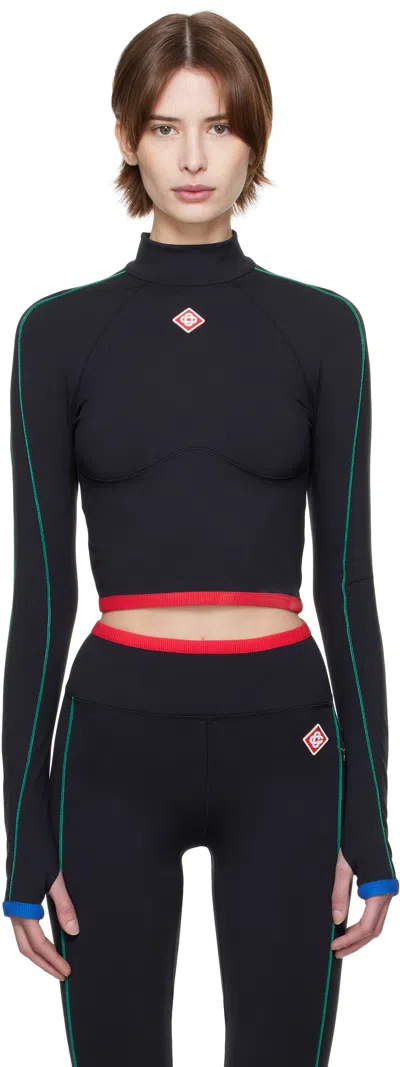 CASABLANCA BLACK RAGLAN SLEEVE SPORT TOP