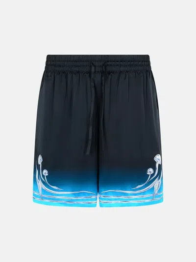 Casablanca Black Silk Bermuda Shorts