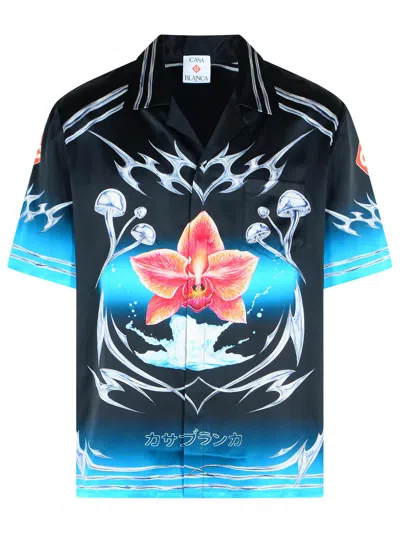 CASABLANCA CASABLANCA BLACK SILK SHIRT MEN