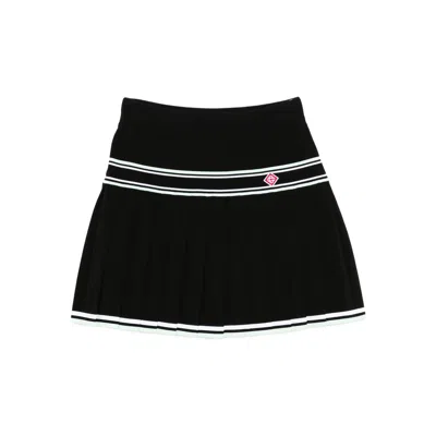 CASABLANCA CASABLANCA BLACK SKIRTS - PLEATED SKIRTS WOMEN