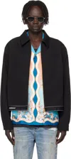 Casablanca Tailored Wool Jacket With Contrasting Logo In Black