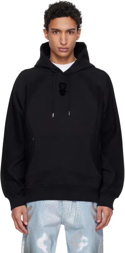 Casablanca Black Squash Logo Flock Print Hoodie