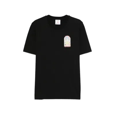 CASABLANCA CASABLANCA BLACK T-SHIRTS & VESTS - T-SHIRTS MEN