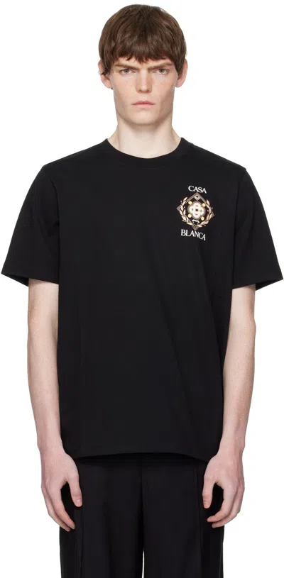 Casablanca Black Logo Print T-shirt With Signature Detailing