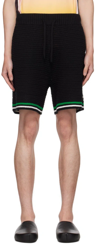 CASABLANCA BLACK TENNIS SHORTS