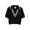 Casablanca Viscose V-neck Polo Shirt In Black