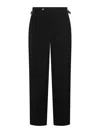 Casablanca Trousers In Viscose Blend With Adjustable Straps In Black