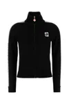 Casablanca Wool Cardigan With High Collar And Stripes In Black
