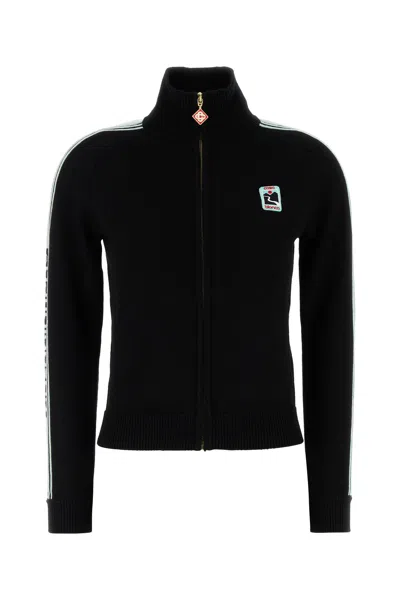 CASABLANCA BLACK WOOL CARDIGAN
