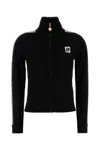 Casablanca Wool Cardigan With High Collar And Stripes In Black