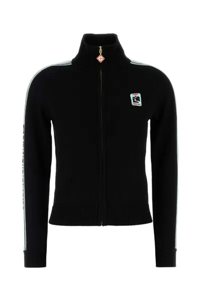 CASABLANCA BLACK WOOL CARDIGAN