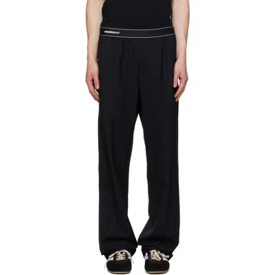 Casablanca Black Wool Sports Trousers In Transparent