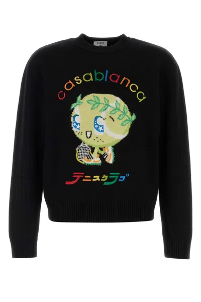 CASABLANCA BLACK WOOL SWEATER