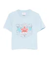 Casablanca Blades Orchid-print Cotton T-shirt In Blue
