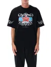 Casablanca Blades Printed Organic Cotton-jersey T-shirt In Black