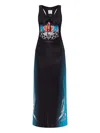 Casablanca Blades Slinky Jersey Midi Dress In Black