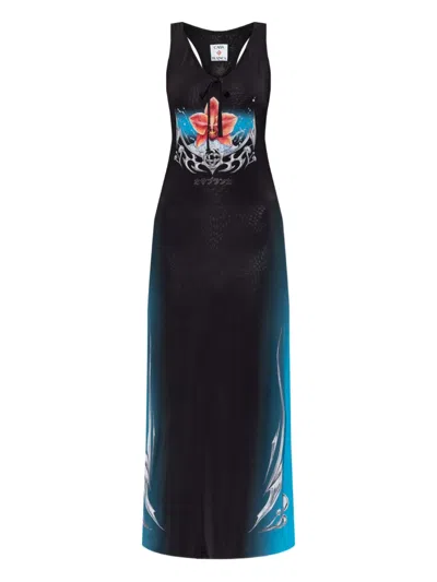CASABLANCA BLADES SLINKY MIDI DRESS