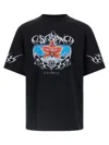 Casablanca Blades Printed Organic Cotton-jersey T-shirt In Black