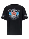 Casablanca Blades Printed Organic Cotton-jersey T-shirt In Black