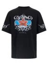 Casablanca Blades Printed Organic Cotton-jersey T-shirt In Black