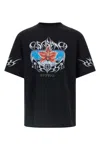Casablanca Blades Printed Organic Cotton-jersey T-shirt In Black