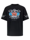 Casablanca Blades Printed Organic Cotton-jersey T-shirt In Black
