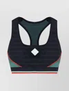 Casablanca Block Detail Racer Back Textured Sports Bra In Multi