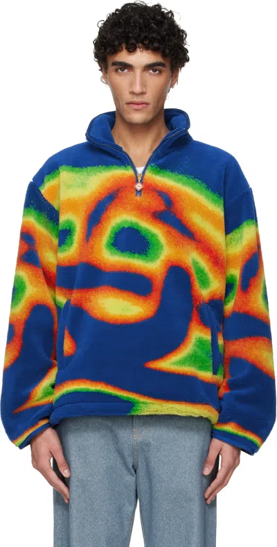 Casablanca Half-zip Long-sleeved Casual Jacket In Multi