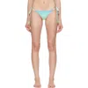 Casablanca Gradient-effect Bead-embellished Bikini Bottoms In Blue