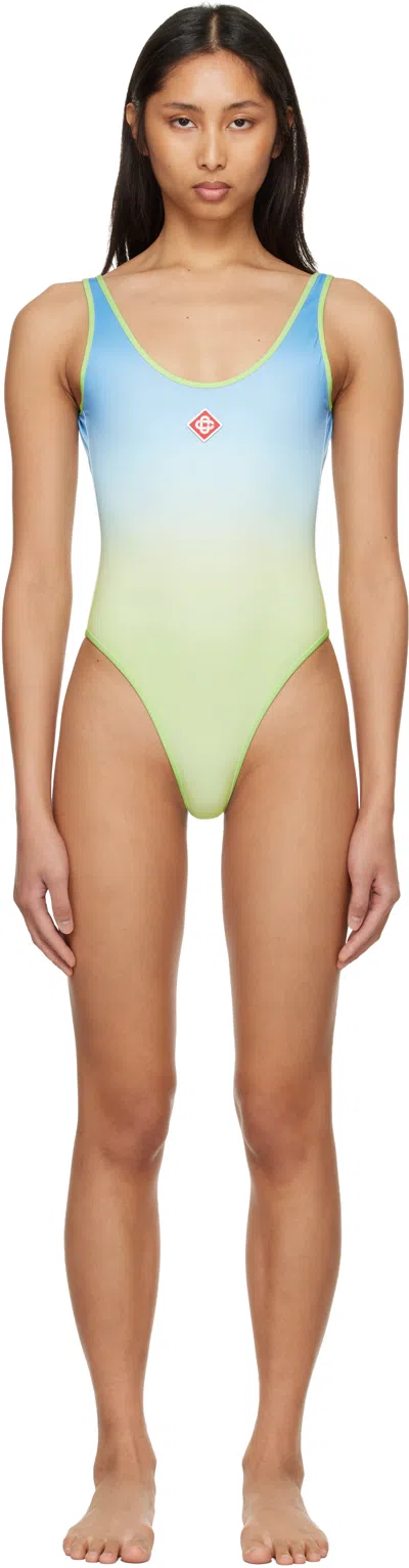 Casablanca Blue & Green Gradient Swimsuit