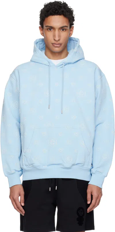 Casablanca Blue Applique Monogram Hoodie