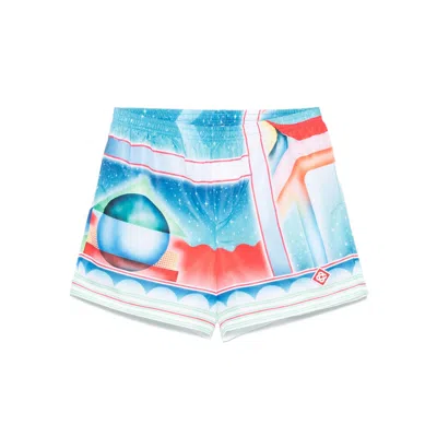 CASABLANCA CASABLANCA BLUE BEACHWEAR - SWIM SHORTS MEN